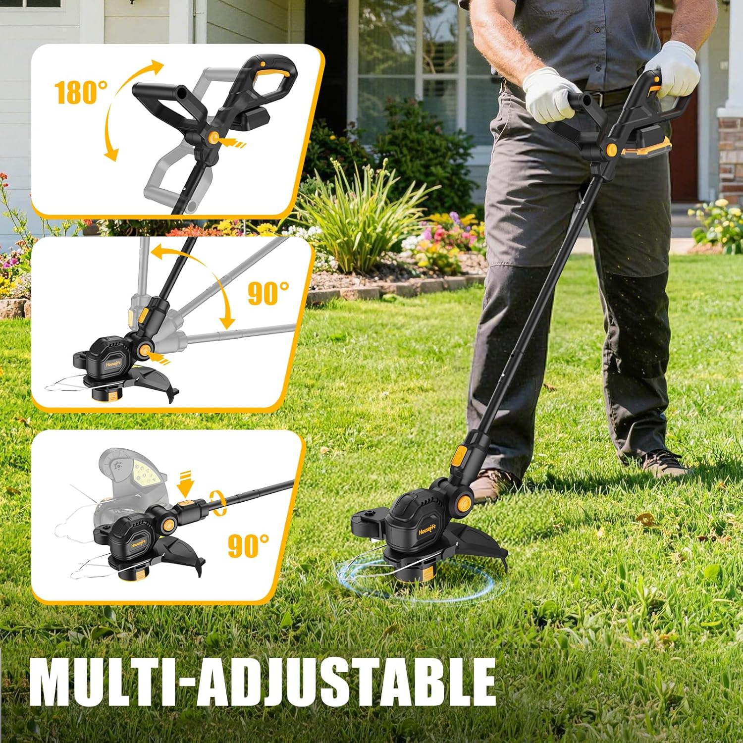 3-in-1 Cordless Weed Eater Compatible with DEWALT 20V Max Battery,Tool Only | 12 Inch String Trimmer with Auto Line