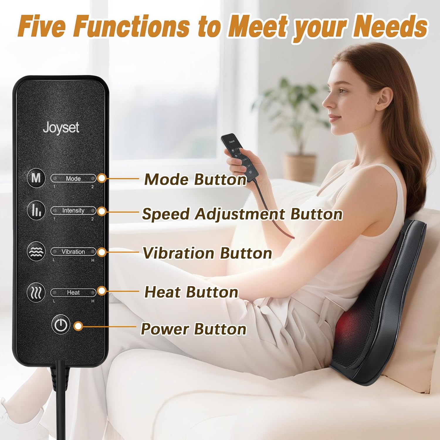 Back Massager with Heat,Neck Massager for Back Pain Deep Tissue,4D Kneading Shiatsu Lower Back Massage Pillow for