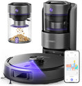 Bagless Robot Vacuum and Mop Self-Emptying for Pet Hair/Carpet | LiDar Navigation for Smart Mapping, 6000Pa
