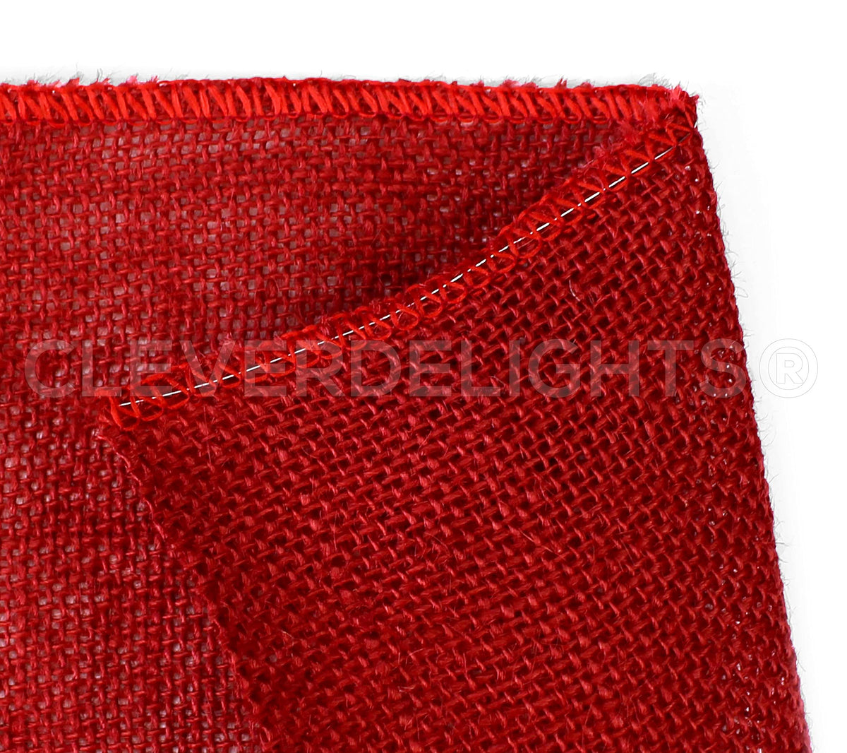 4" Red Burlap Ribbon - Wired Edges - 10 Yards