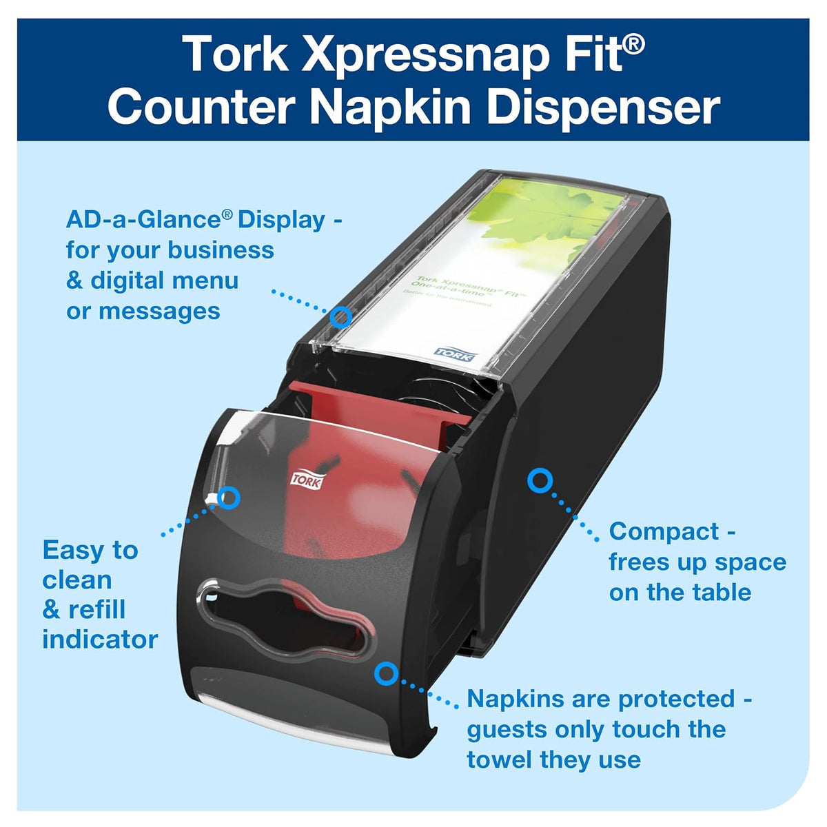 Xpressnap Fit Counter Napkin Dispenser Black N14, 7432000