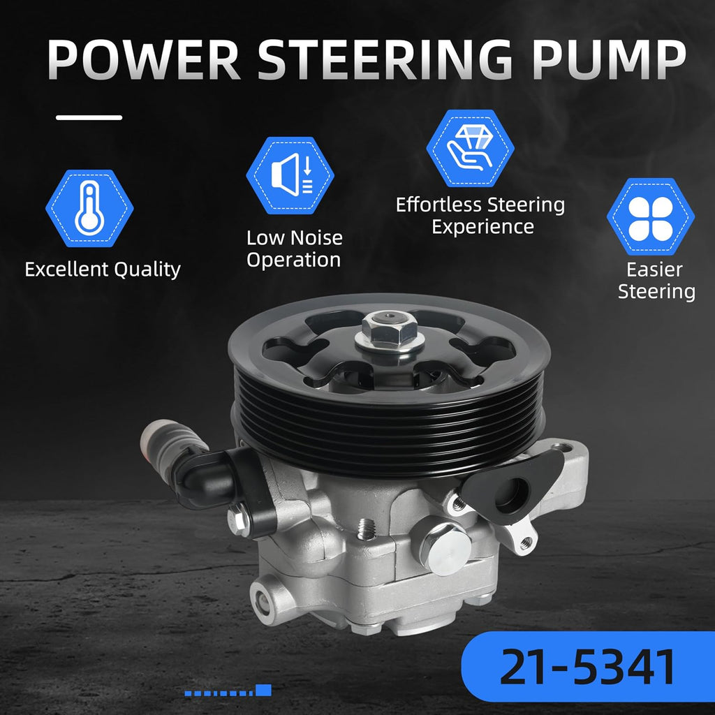 Power Steering Pump with Pulley for Honda Accord L4 2.4L 2003-2007