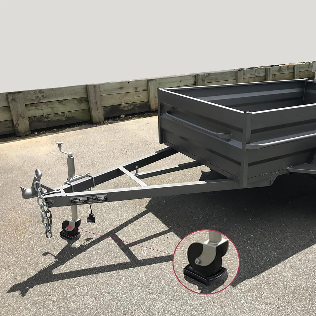 Jack Wheel Chock, Reinforced Rubber Jack Caster Wheel Dock for Caravans and Trailers