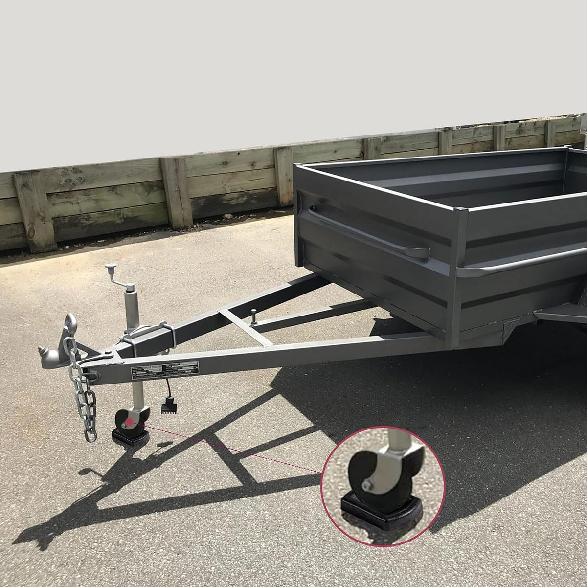 Jack Wheel Chock, Reinforced Rubber Jack Caster Wheel Dock for Caravans and Trailers