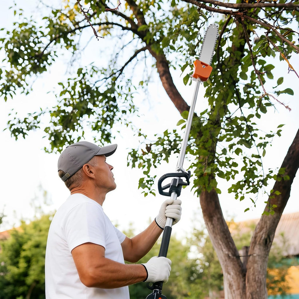 48CC Gas Powered Pole Saws, 2 Stroke Gas Powered Pole Saws with 11.5 in Cutting Bar, 16-FT Height Cordless Extendable