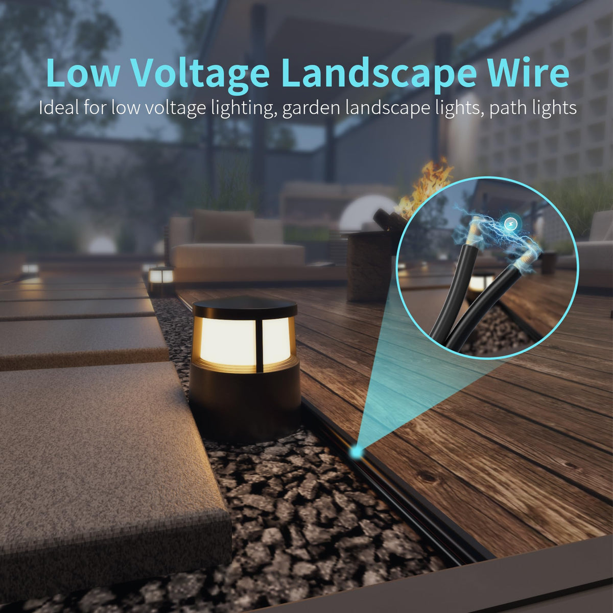 Energeaster 250FT 16 Gauge 16/2 Low Voltage Landscape Wire Black