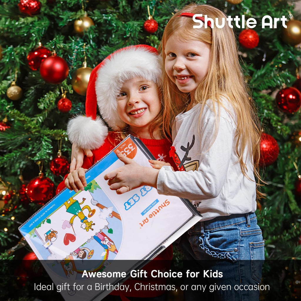 335 Piece Kids Art Set, Multi-Media Art Supplies, Gift Art Kit with Trifold Easel, 2 Drawing Pads, 2 Coloring Books