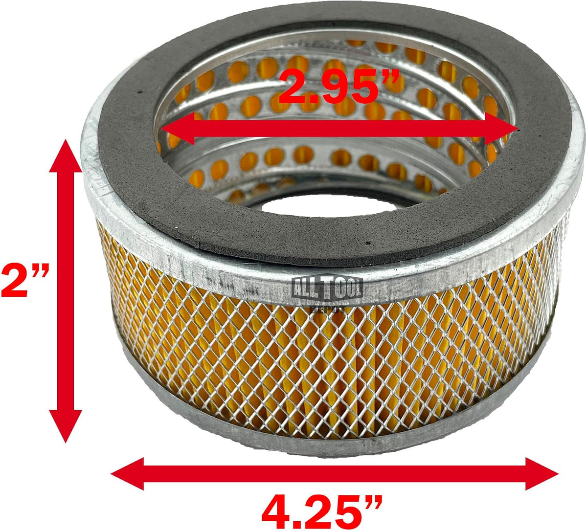 1" NPT Air Compressor Intake Filter Silencer Metal Housing and Element