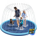 Non-Slip Splash Pad for Kids and Dog, 80" Extra Large Baby Play Mat, Dog Pool Toys, Thicken Sprinkler Pool Summer