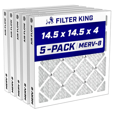 14.5x14.5x4 Air Filter MERV 8, AC Furnace Filters (5-Pack)