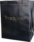 Thank You Gift Bags Bulk - Bulk Pack - Reusable Eco Friendly - 8x10 Inch - Black Glossy Medium