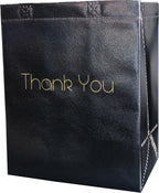 Thank You Gift Bags Bulk - Bulk Pack - Reusable Eco Friendly - 8x10 Inch - Black Glossy Medium