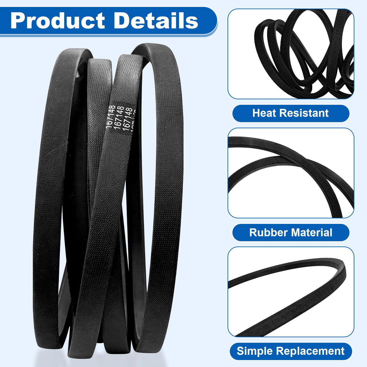 167148 Mower Deck Belt Replacement for King KUTTER RFM-72