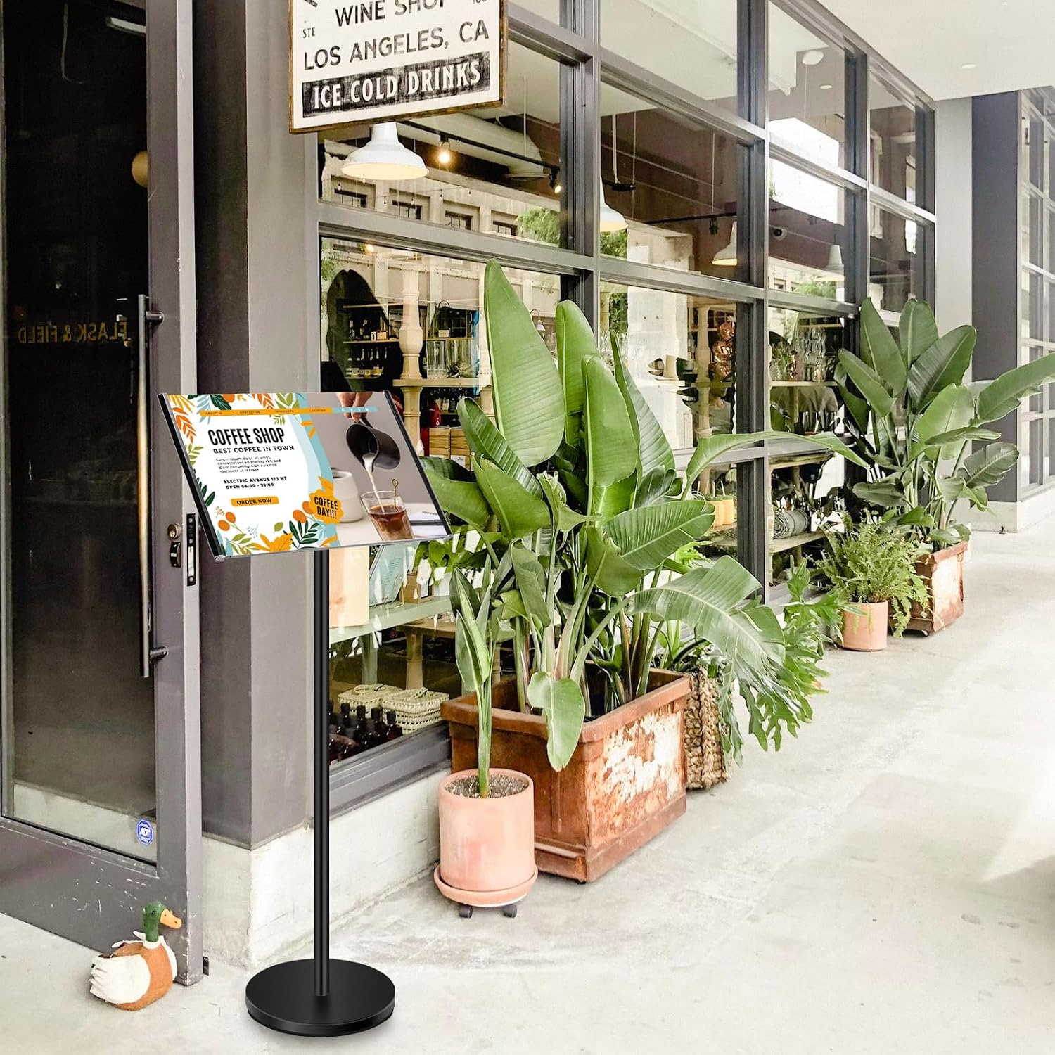 Heavy Duty Sign Stand - 5 Pack, Adjustable Pedestal Holder for 11 x 17 Signs, Horizontal/Vertical View, Indoor/Outdoor