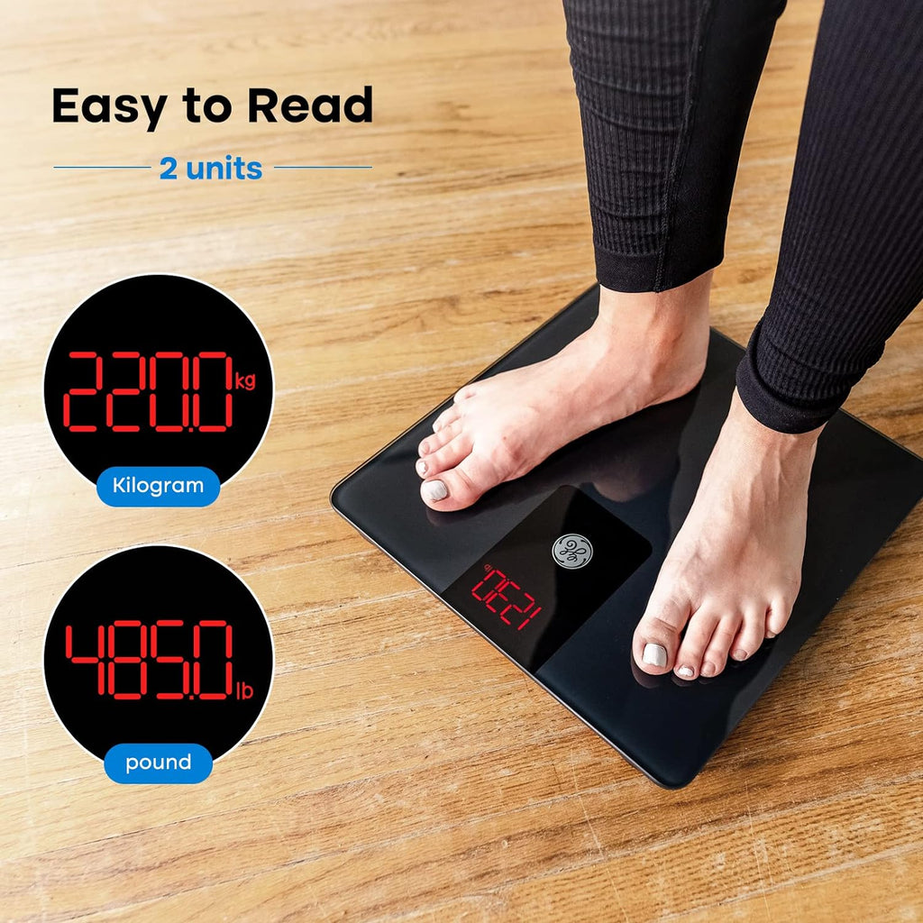 Bathroom Scale for Body Weight 500lbs, Digital Weight Scales Heavy Duty | High Capacity Body Measuring Device, High
