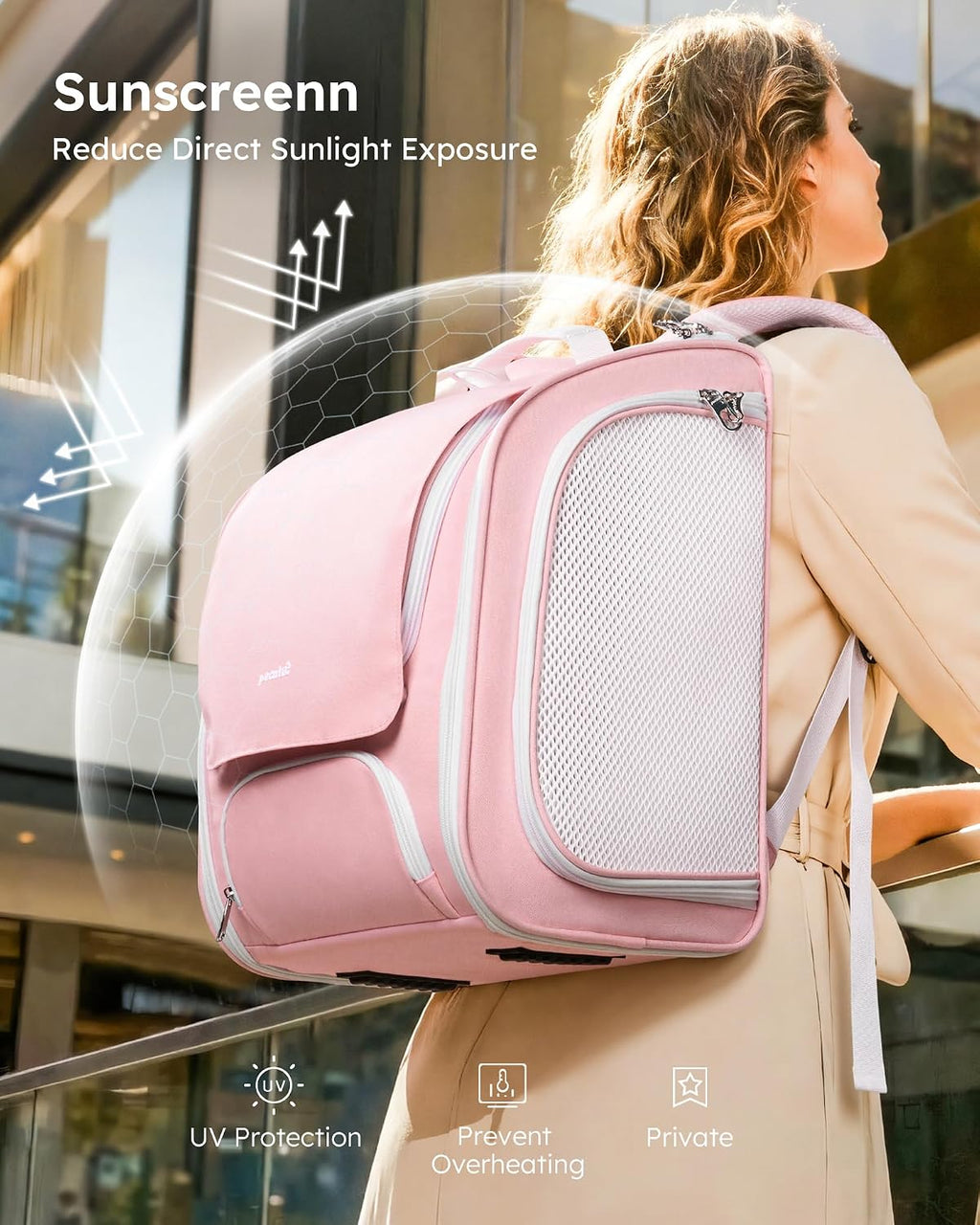Cat Backpack Carrier,Large Space Cat Bubble Backpack,Ergonomic,Pink