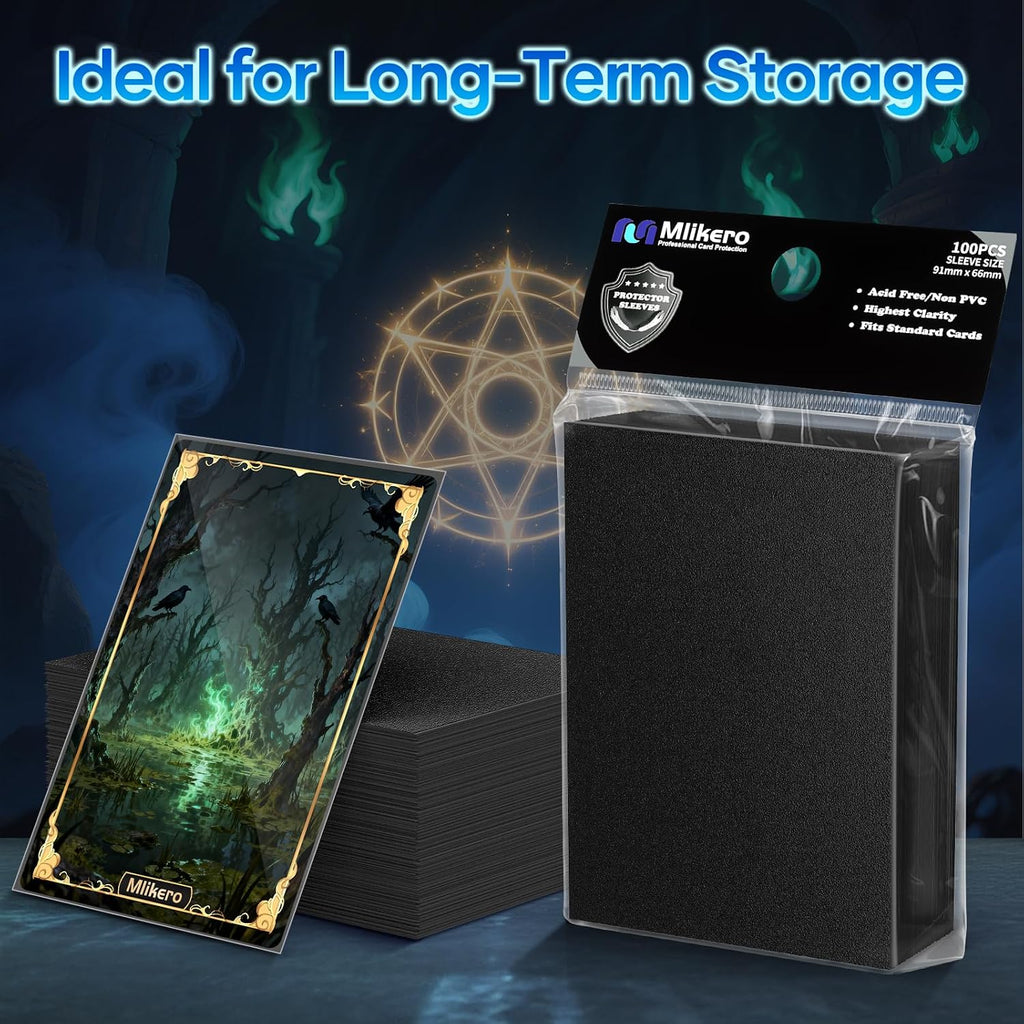 500 Counts Black Card Sleeves, Matte Card Sleeve Deck Card Protectors, Trading Card Sleeves Fit for MTG, TCG and