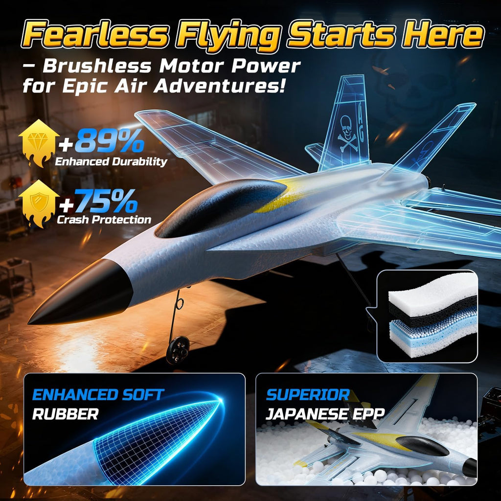F18 4CH RC Plane for Adults Remote Control Airplane RTF Fighter Jet | 2.4GHz 6-axis Gyro Stabilizer Hobby Glider