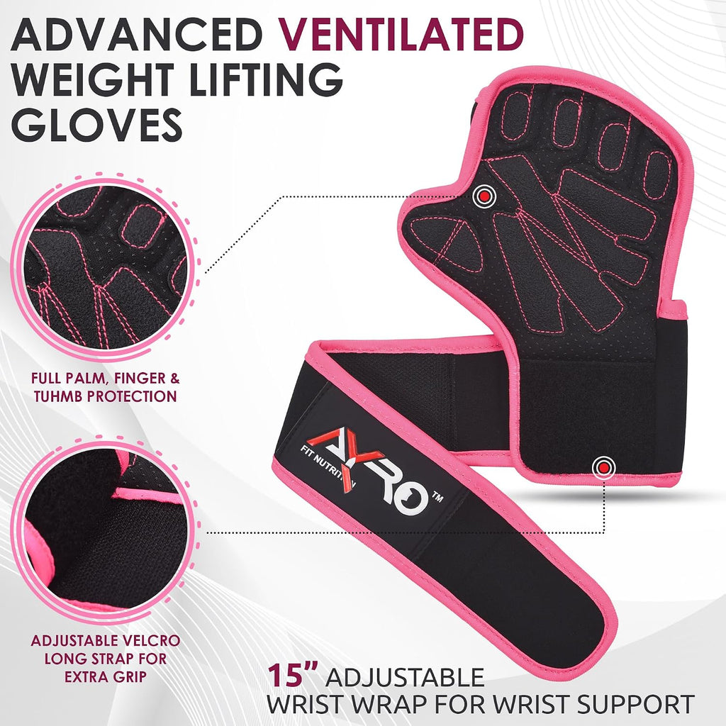Workout Gloves for Men & Women, Gym Gloves for Men, Weight Lifting Gloves with 15" Wrist Wraps & Support, Breathable