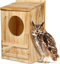 Large Great Horned Owl House,23''x 14''x 10''Owl Nesting Box for Outside