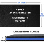 Tool Box Foam Organizer 24x16x1 inch 4Pack, Kaizen Sheets for Pro Tool Control, Custom Tool Shadow Inserts for Cases