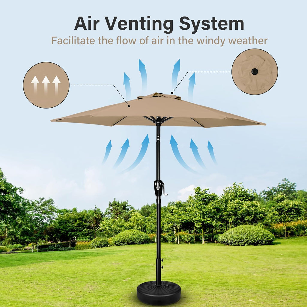 9' Patio Umbrella Outdoor Table Market Yard Umbrella with Push Button Tilt/Crank