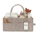 Diaper Caddy - Nursery Storage Bin and Car Organizer for Diapers and Baby Wipes - Oatmeal, Large
