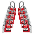 Lockout Locks, 10 Red Loto Locks Keyed Alike, 2 Keys Each