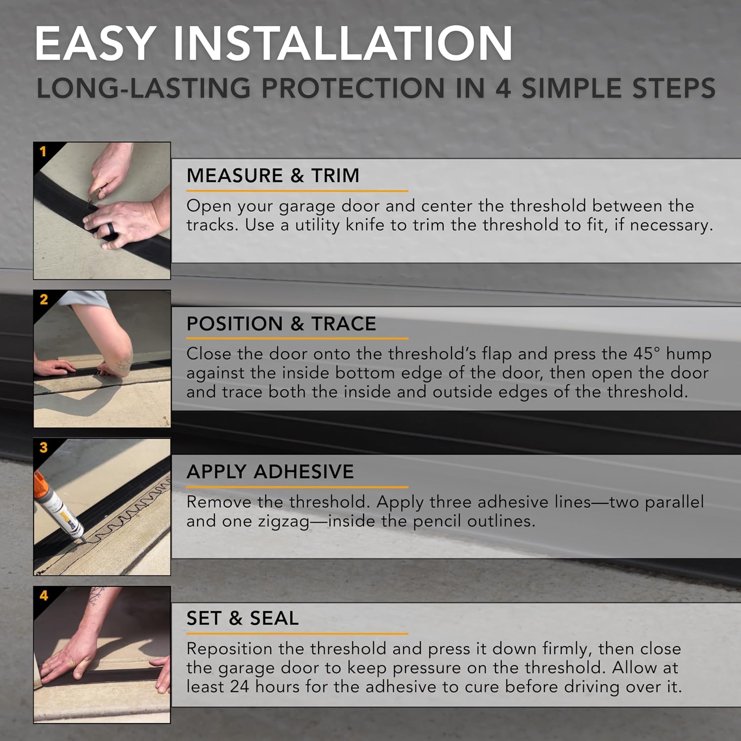 10 ft Garage Door Seal Threshold Strip - Durable PVC Rubber Seal Strip - Flame Resistant, Weatherproofing Garage Door