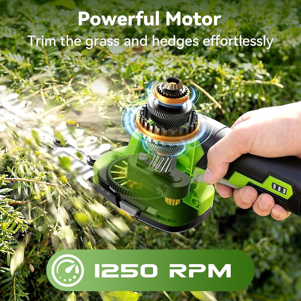 2 in 1 Hedge Trimmer Cordless, 7.2V Electric Grass Cutter Hedge Shears, Handheld Shrub Bush Trimmer, Lightweight