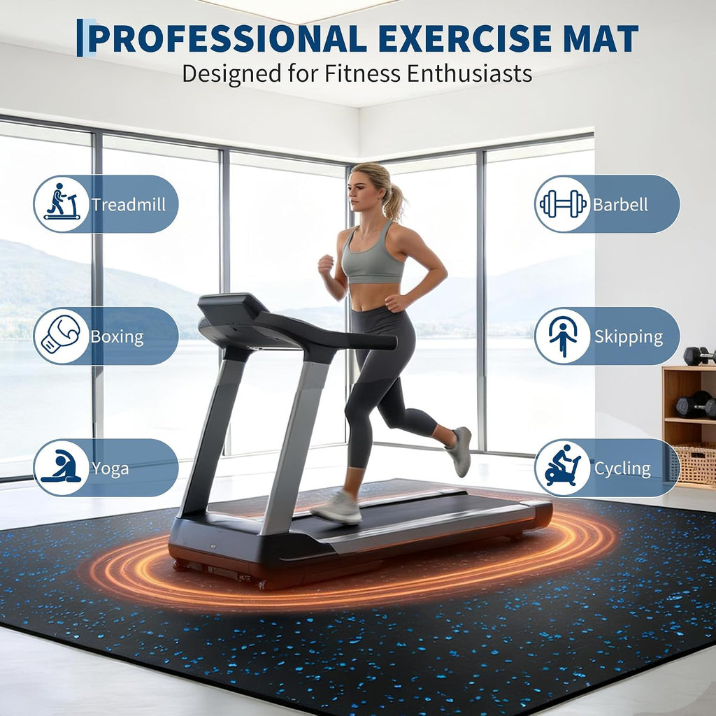 0.56" Thick 48 Sq ft Exercise Equipment Mats,12 Tiles Rubber Interlocking Puzzle Gym Flooring with High Density EVA