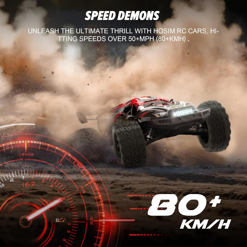 Mini 1:8 Brushless RC Cars for Adults, VEXARO 50+MPH Fast RC Trucks | 3660 3100KV Brushless Motor & 80A ESC, 2*