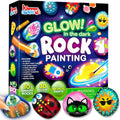 Rock Painting Kit- Glow in The Dark Rock Kit, Arts and Crafts for Kids Ages 6-12, Art Supplies Toy, Kids Craft Paint