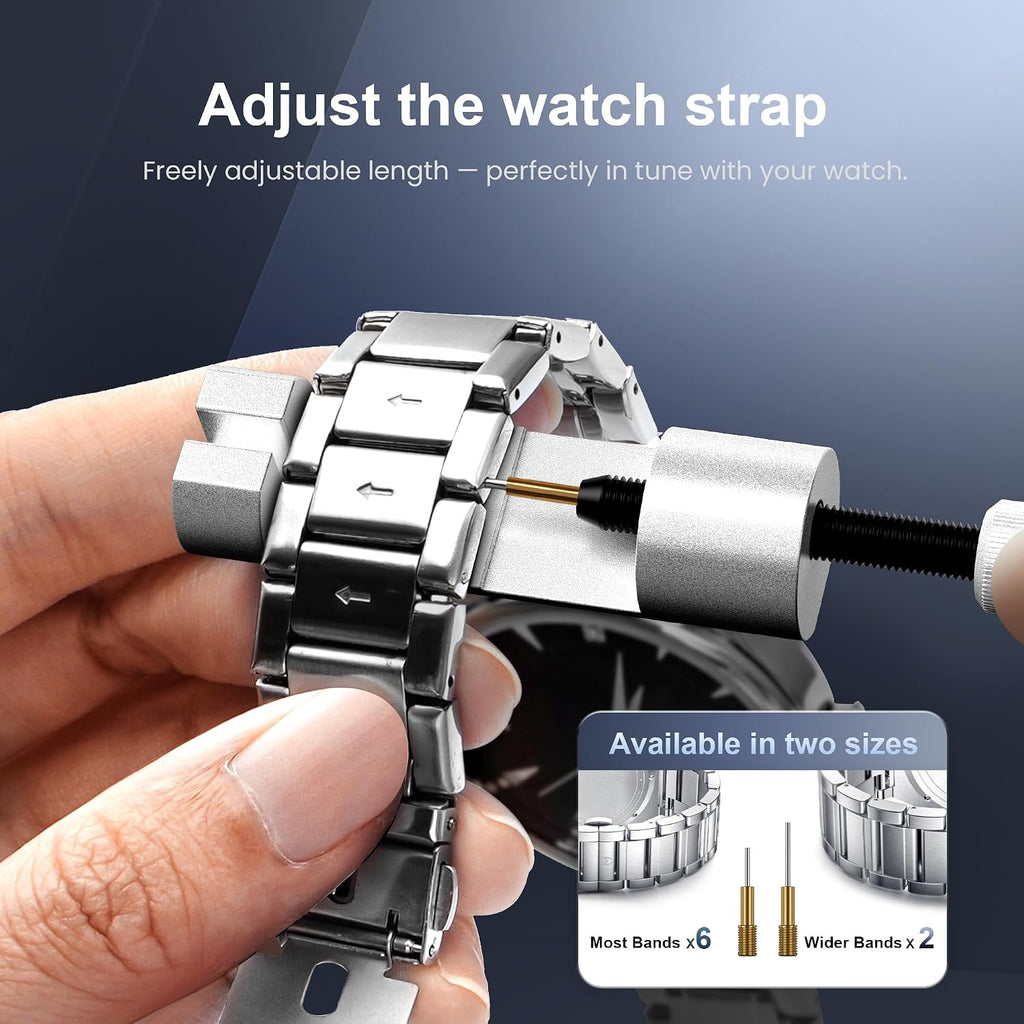 Watch Repair Tool Kit for Battery Replacement, Strap Adjustment Resizing, Watch Link Pin Remover, Watch Opening, Pry