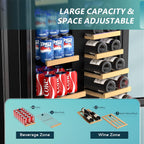 24 Inch Wine and Beverage Refrigerator, Dual Zone Wine Cooler