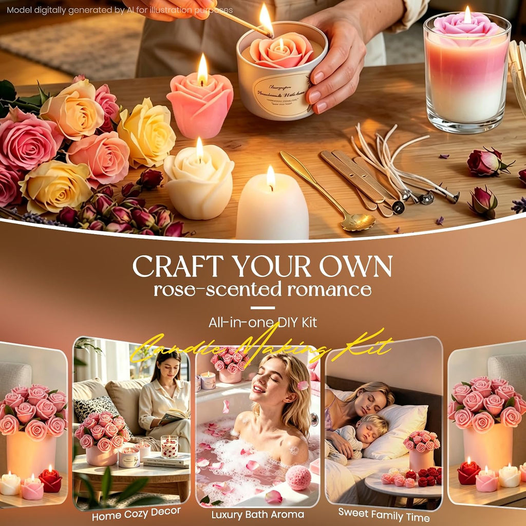 Candle Making Kit,Candle Making Kit for Adults & Beginners–1200g Soy Wax，Digital Wax Melting Pot, Floral Candle