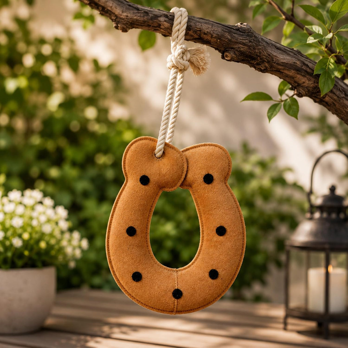 StallBuddy Horse Stall Toy, Enrichment Toy for Boredom Relief, Genuine Suede Leather Hanging Horse Toy T14