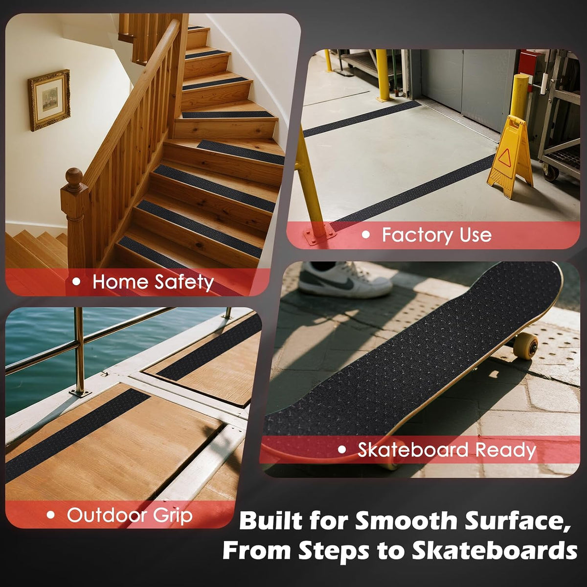 Anti Slip Tape 2in x 60ft Grip Tape for Stairs & Floors, Patterned