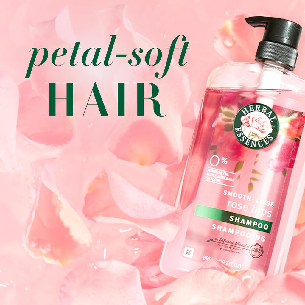 Shampoo & Conditioner Set, Rose Hips - Smooth Collection, Paraben-Free, Color-Safe, Shiny Hair with Jojoba & Vitamin