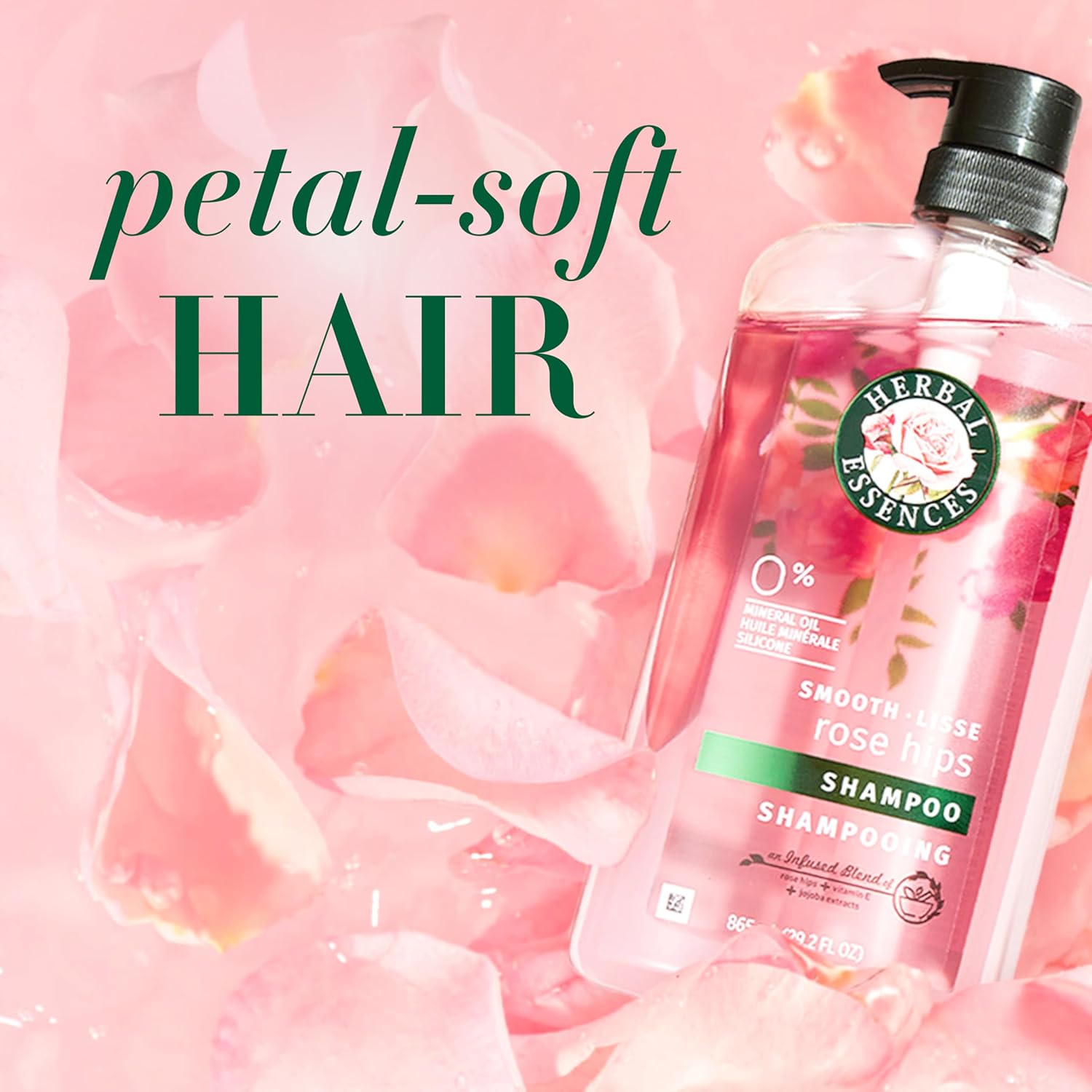 Shampoo & Conditioner Set, Rose Hips - Smooth Collection, Paraben-Free, Color-Safe, Shiny Hair with Jojoba & Vitamin