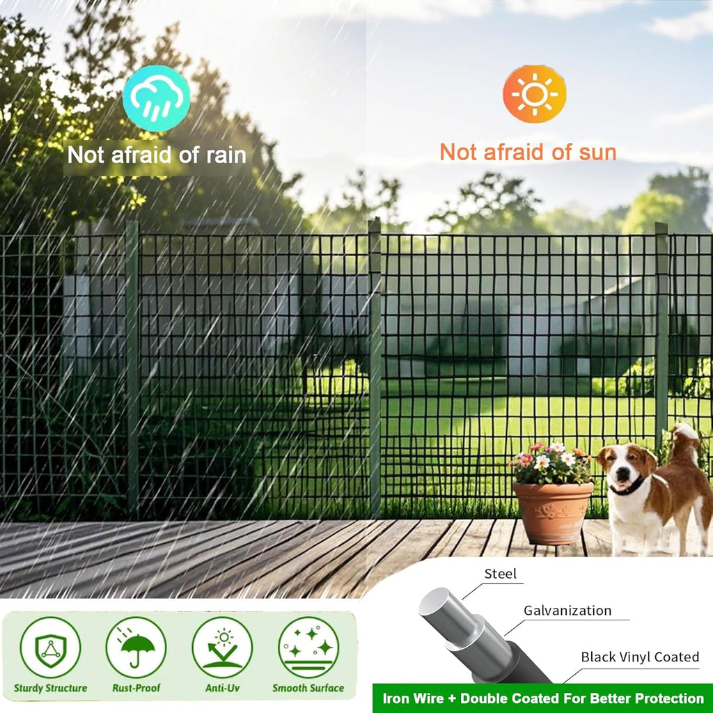 Welded Wire Fence 36inch x 50ft Roll,16 Gauge 2" x 3" Mesh Black