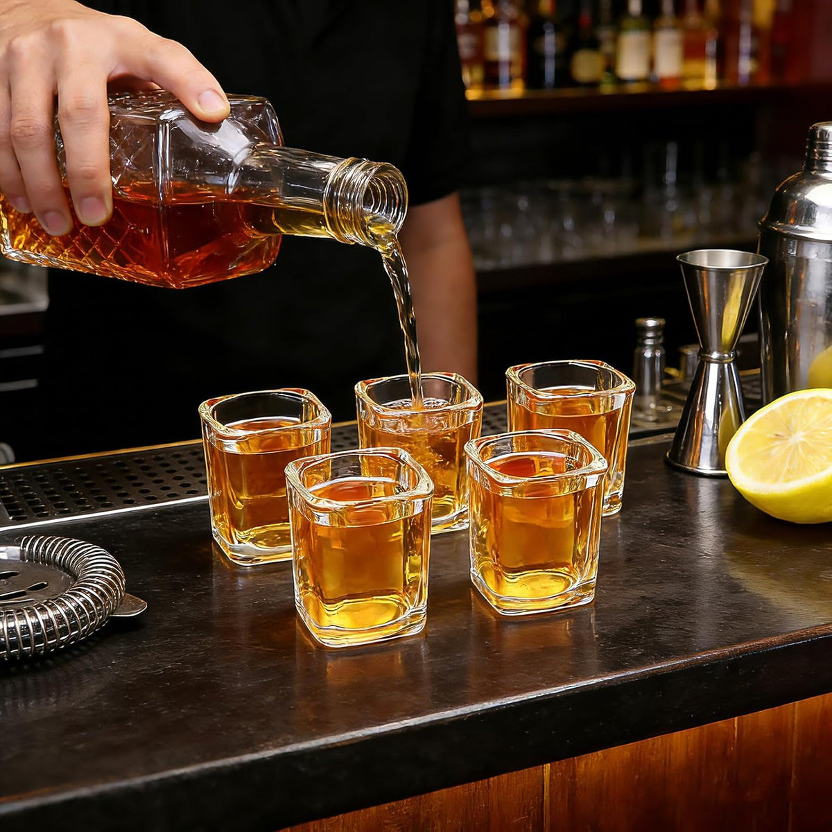 48 Pack Shot Glasses Bulk, 2.2 oz Clear Heavy Base Shot Glass Set