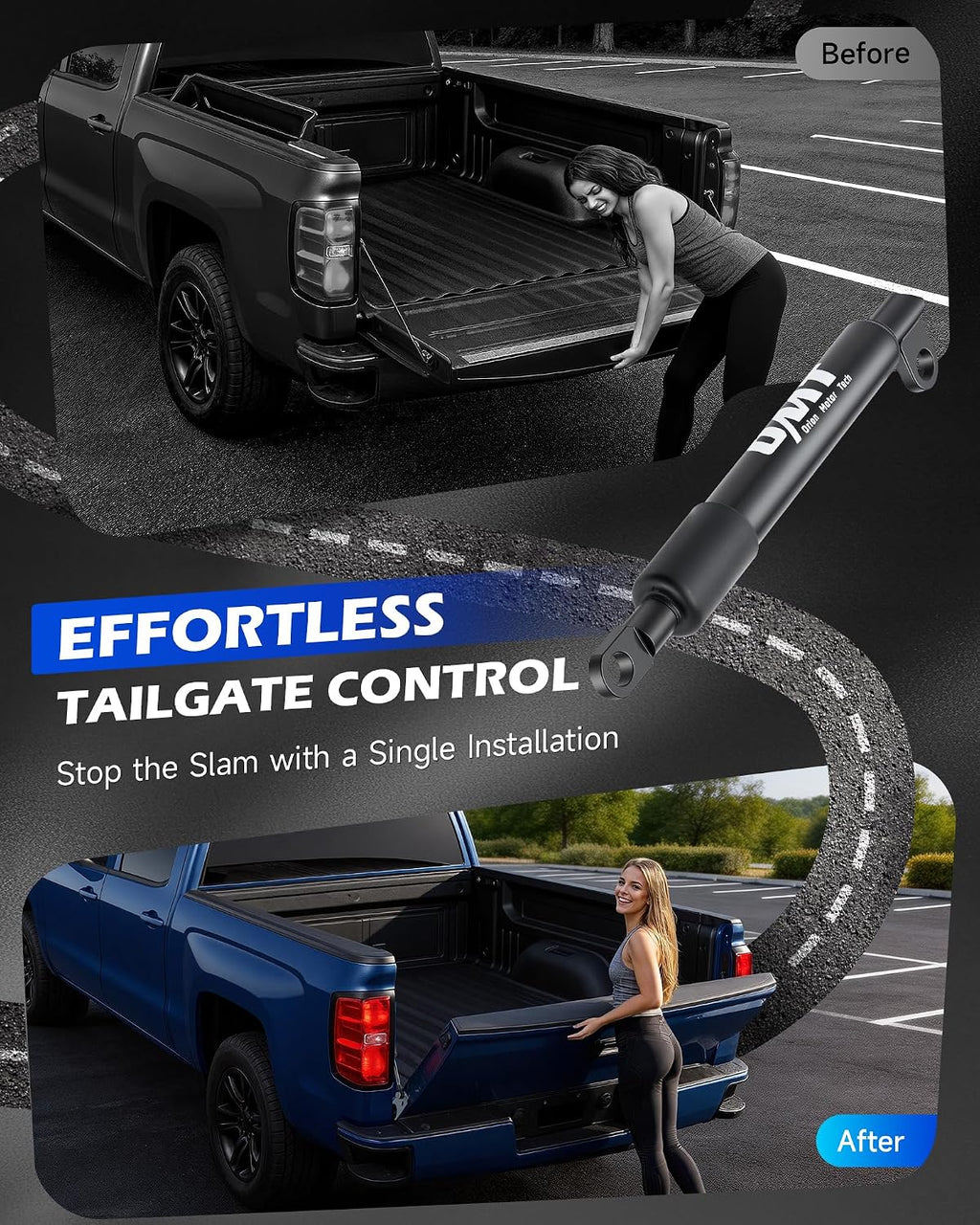 OMT Truck Tailgate Assist Shock Compatible with 99-06 Silverado Sierra