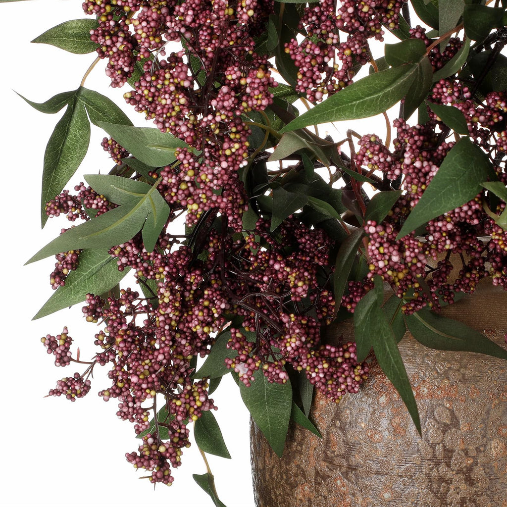 1 Pcs Artificial Berry Stems 35 Inch Gray Purple Fall Decor