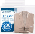14” X 20” (200 Count) Self Seal Clear Poly Bags with Suffocation Warning