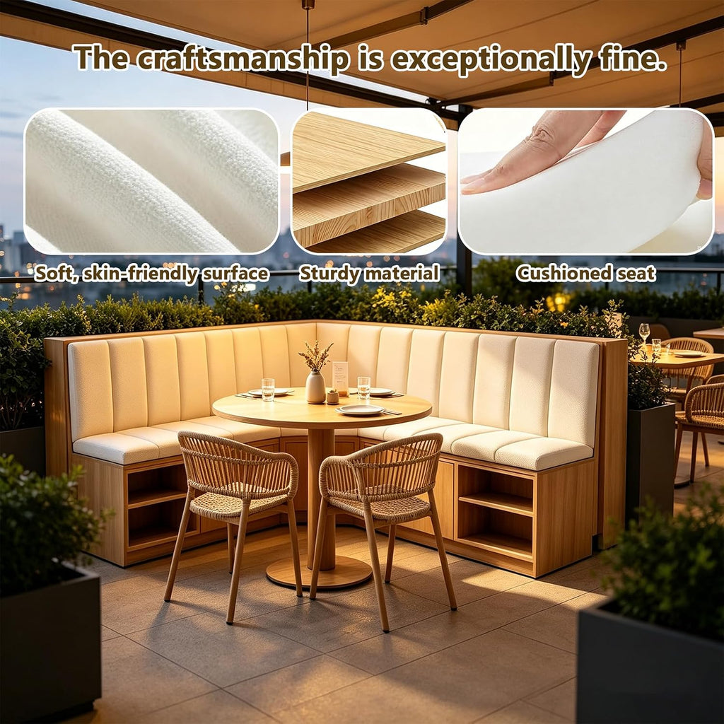 Restaurant Booth Seating Bench(39.4" Width x 17.7" Depth x 33.5" Height)