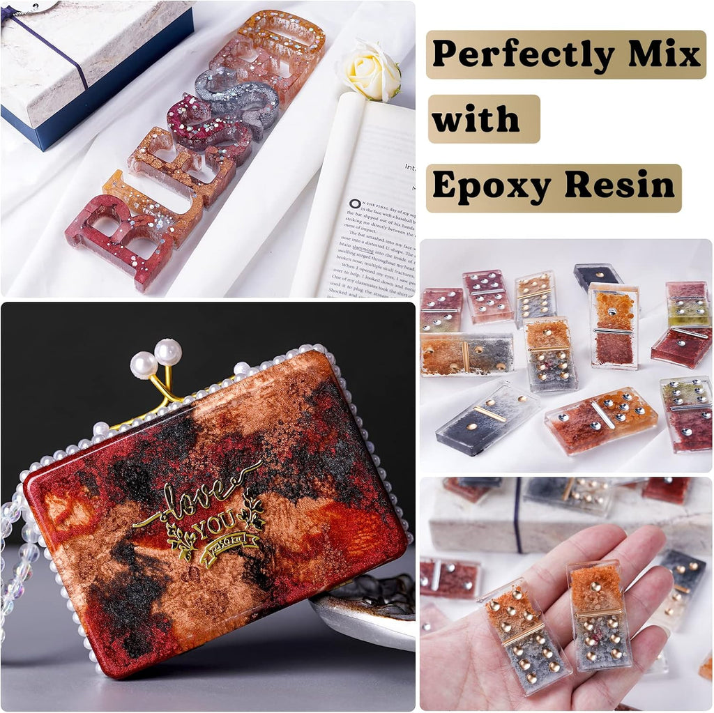Metallic Alcohol Ink Set-24 Colors Metal Pigment Each 0.35oz | Resin Dye, High Concentrated & Shimmer Mixatives