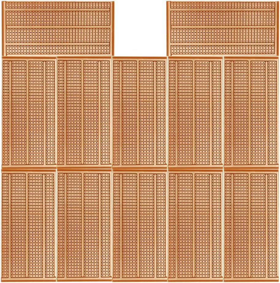 YUNGUI 50X100mm PCB Boards,12Pcs Copper Stripboards Prototype Perfboard for DIY Soldering Electronic Projects