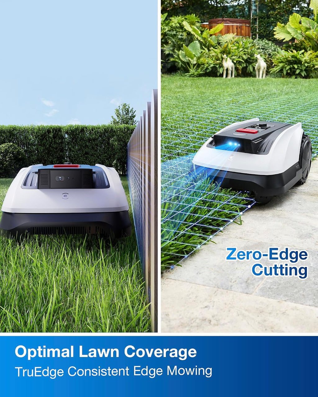 Goat O1000 RTK Robot Lawn Mower, Perimeter Wire Free Vision Robotic Lawnmower for 1/4 Acres Lawn, Automated Mapping