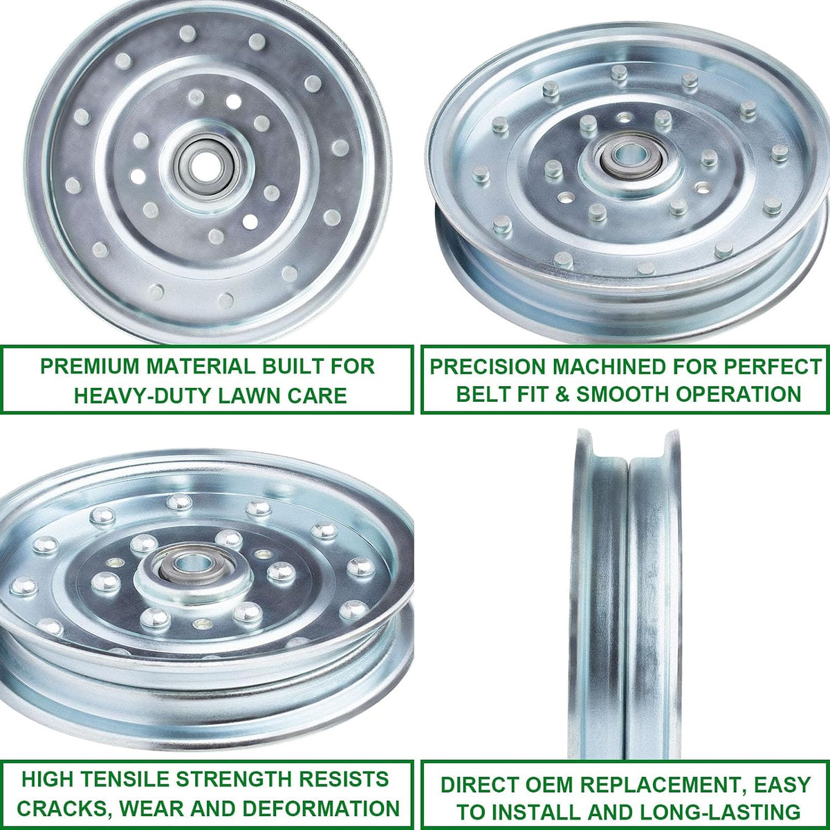 Flat Idler Pulley (5021976 5102831 5600184SM 5103800 5021976 5600184 5103800YP) Fits Ferris Snapper (3 Pack)